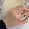 Gold And Stylish Silver Twisted Wave Ring Unique Geometric Design For Modern Women