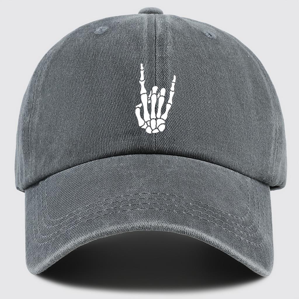 Skull Hand Print Design Adjustable Dad Trucker Visor Sun Hat Unisex