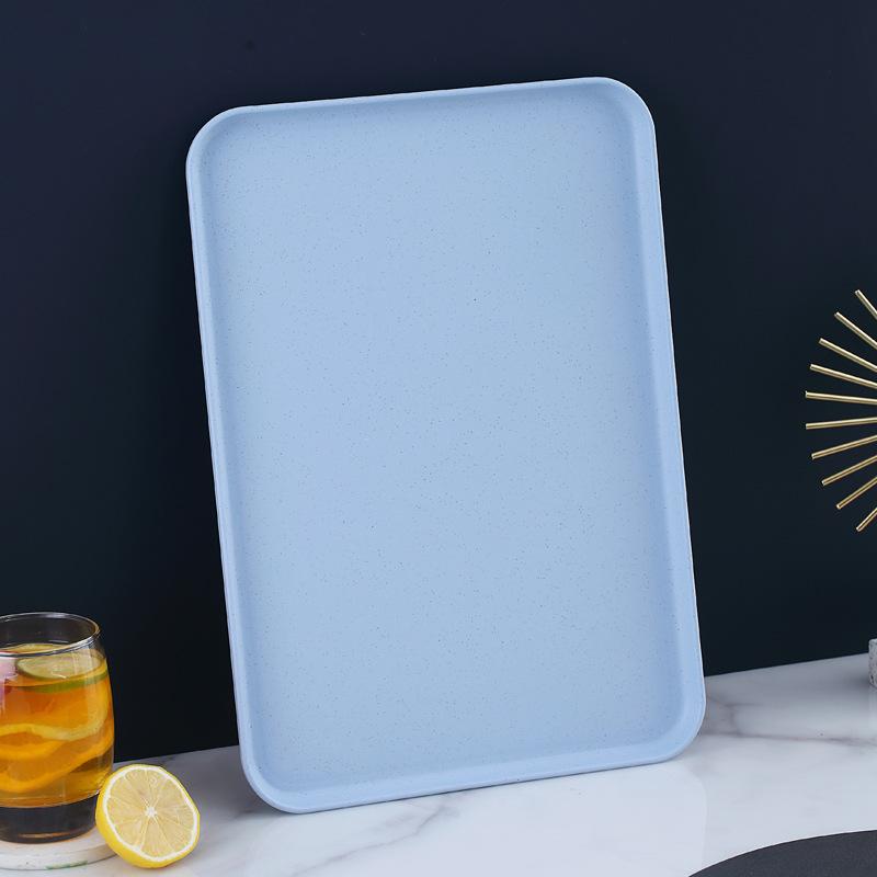 Wheat Straw Multifunctional Tray: Rectangular Tea Set, Fruit, or Puzzle Storage Solution
