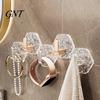 Clear Acrylic Wall Hooks Adhesive Hooks, Hexagonal Wave Shape, No Drilling Easy Drill Installation Hook, Modern Style for Bathroom Kitchen Storage