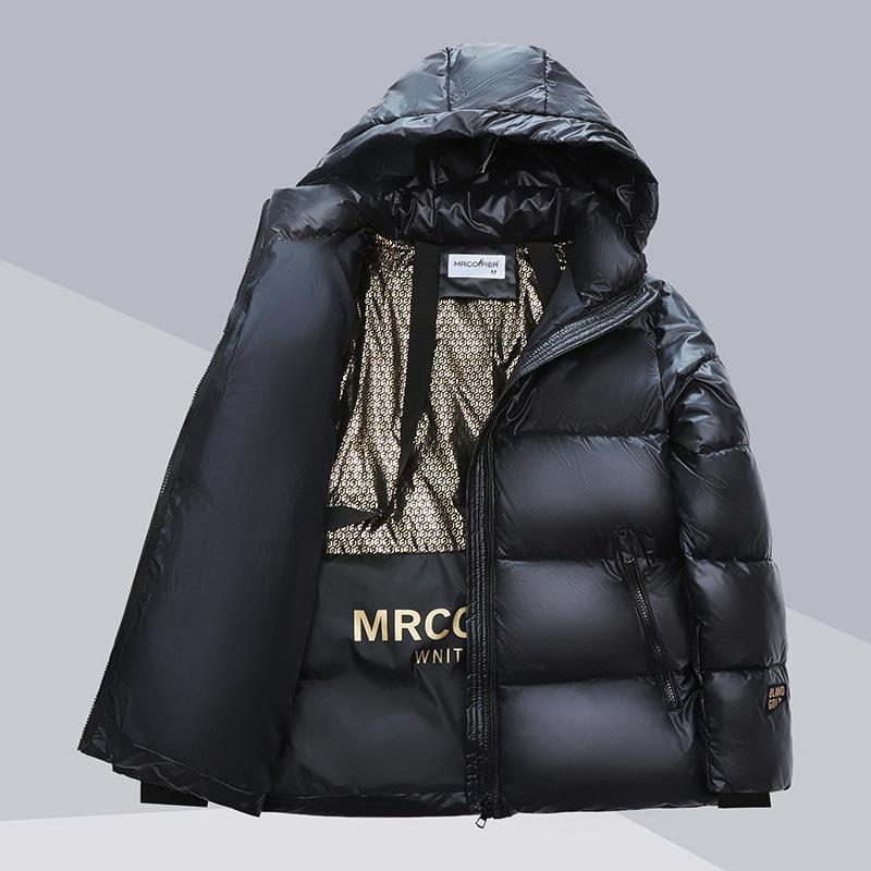 Women's Hooded Down Jacket Black Gold Cotton Coat Winter Loose Fashionable Thick Cotton Jacket