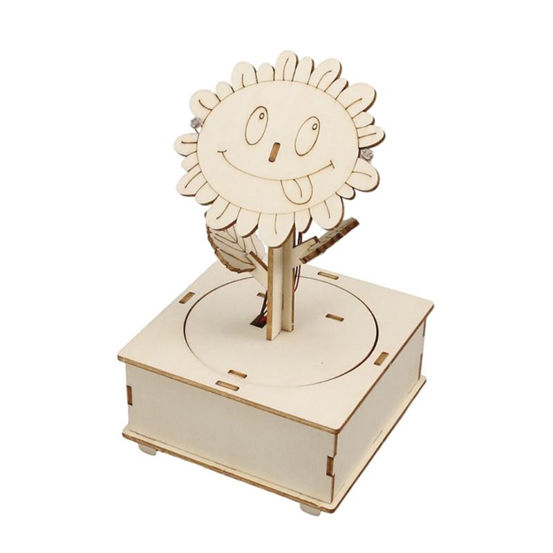 

Friendly Wooden Sunflower STEM Toy With Light Following Function For Kids Science Learning Activity Desk Ornament Build 1