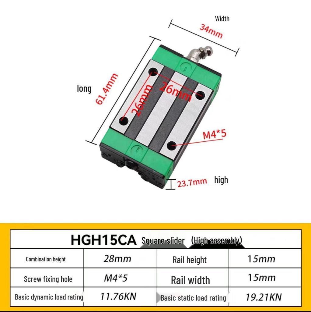 HIWIN Interchangeable Linear Guideway Block for HGH/EGH/CA Series (Sizes 15-30)
