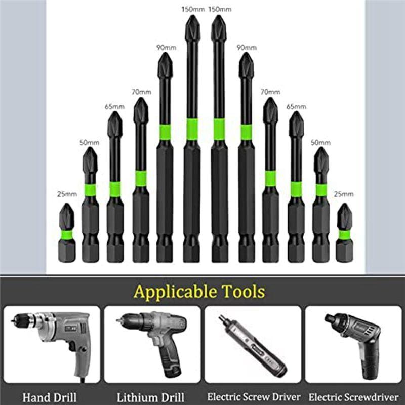 AEE2-2026New Screwdriver Bit Set, 12Pcs S2 Driver Drilling Work Set, Strong Head Bits For Power Screwdriver Impact Drill
