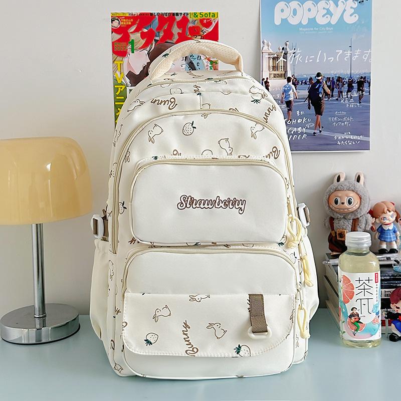 School Bag New High-Appearance Japanese INS Fresh Sweet Candy Color Backpack for Middle and High School Students Lightweight Large Capacity Backpack