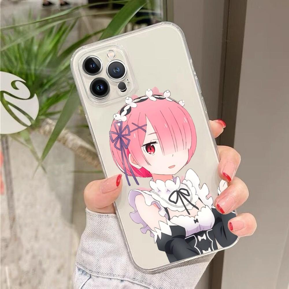 ReZERO Ram Rem Anime Phone Case Silicone Soft for Iphone 16 15 14 13 12 11 Pro Mini XS MAX Plus X Cover