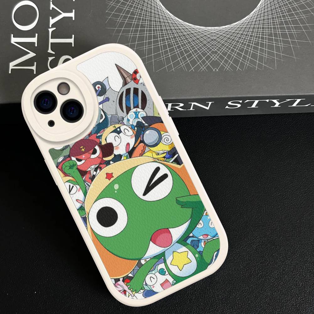 Keroro Frog Cool Gunsou Sergeant Phone Case For IPhone 16 15 14 13 12 11 Pro Max Plus Leather Shockproof Cover