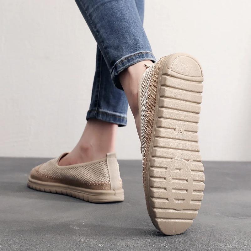 Fisherman's shoe women's new summer comfortable casual shoes linen splicing shallow breathable one-foot shoes