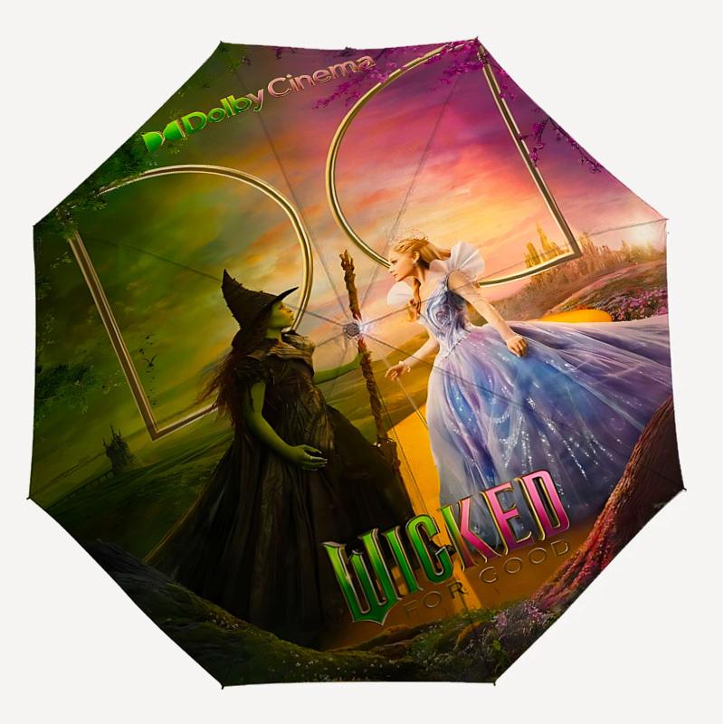 1PC Wicked For Good Automatic Open/Close Umbrella with Windproof, 8-Rib Sturdy Canopy, Durable Ribs, Fashionable Design,1295A