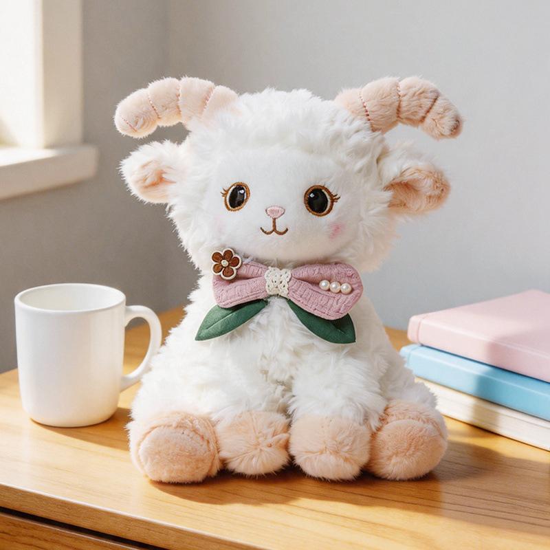 30cm Cute Cloud Sheep Plushie, Sitting Zodiac Sheep Stuffed Doll, Soft Fluffy Sheep Toy for Home Decor Birthday Gift