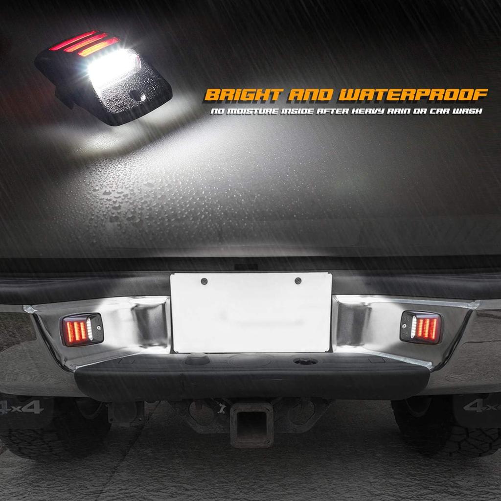 RUXIFEY LED License Plate Lights with Red OLED Neon Tube Compatible with Tacoma 2005 to 2015, Tundra 2000 to 2013
