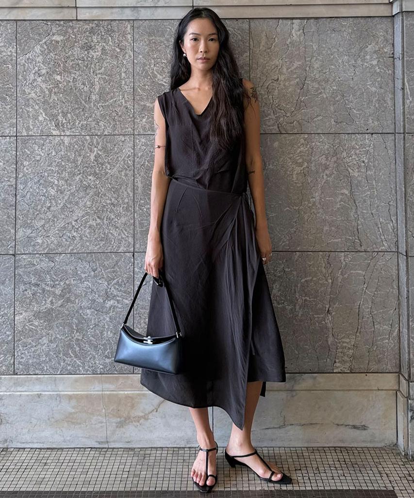 Baniseunyuyog 26Ss Bella Wrap Layered Dress Black Brown