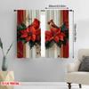 Set Of 2 Flat Printing Scene Curtain Flowers Red Pattern Light Filter Holiday Decorations Use Various Room Decor Aesthetic Polyester