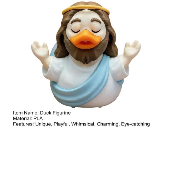 Jesus Anka Figur Samlarobjekt 3D-tryckta Kristna Anka Figurer Religiös Liten Jesus Anka Prydnad för Skrivbord Bil Instrumentbräda Dekor