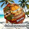Personalisierter Garfield-Druckschirm mit individuellem Namen, Automatisches Öffnen und Schließen, Stabiler 8-Rippen-Rahmen, Für Pendeln, Camping, Wandern, Geburtstagsgeschenk