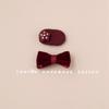 Chinese Style Red New Year Bow Hair Clip for Girls - Non-Damaging, Heart Design for Baby Bangs and Wispy Hair