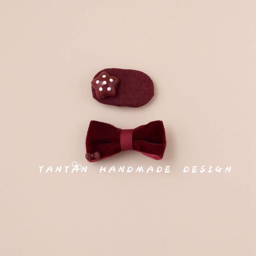 Chinese Style Red New Year Bow Hair Clip for Girls - Non-Damaging, Heart Design for Baby Bangs and Wispy Hair