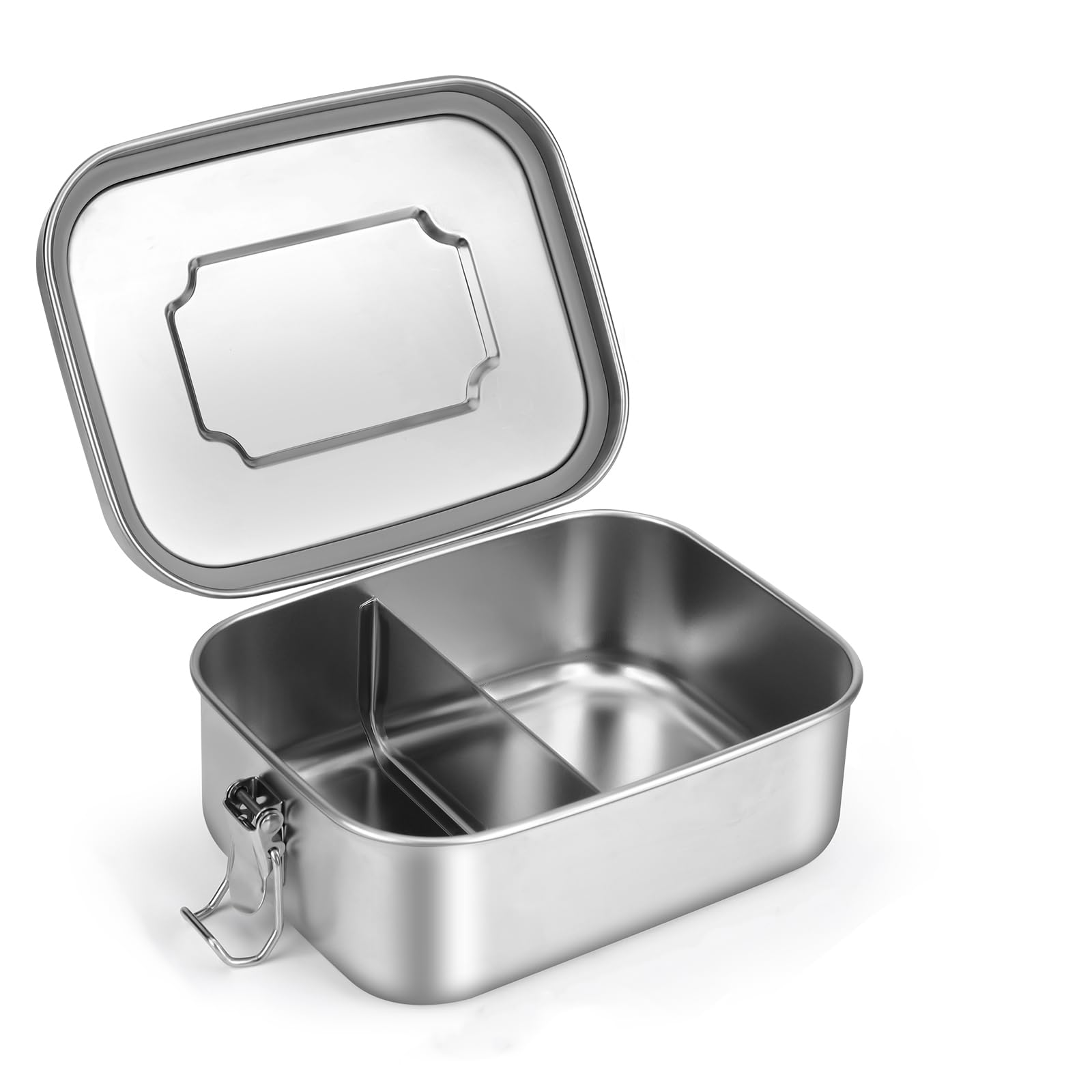 

Braoses Stainless Steel Bento Box, 800ml, Silver, Fluffy Filling, Easy to Clean, Leak-Resistant, Portable, with Adjustable Dividers, Perfect for