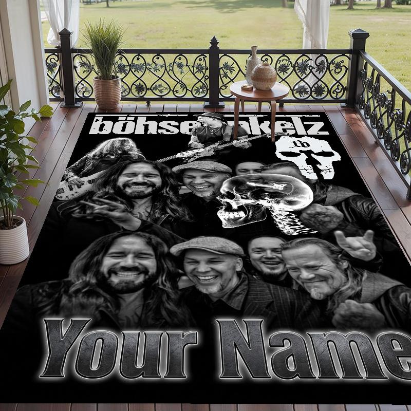Custom Name Böhse Onkelz Crystal Velvet Floor Rug Personalized Text Soft Carpet Home Decor