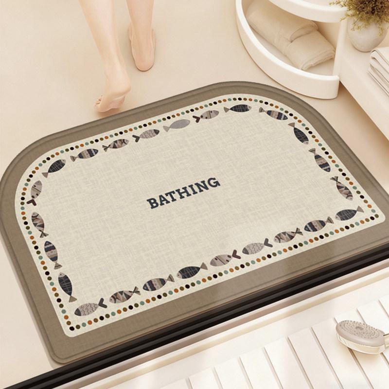 Luxury Quick-Dry Non-Slip Diatomaceous Floor Mat - Absorbent, Stain & Scratch-Resistant Bathroom Door Mat