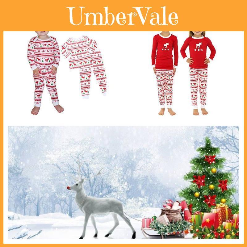 European And American Printed Christmas Home Clothing Suit For Parents And Children
