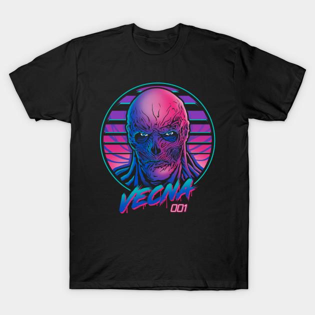 Men Black Print T-shirt Retro Vecna No-Cut Transfer Paper Print Cotton Tshirt XL