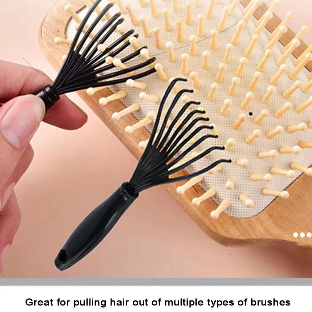 Plastic Mini Comb Cleaner Embedded Hair Brush Hair Remover Handle Cleaning Brushes Cleaners Special Barber Hairdressing Tool