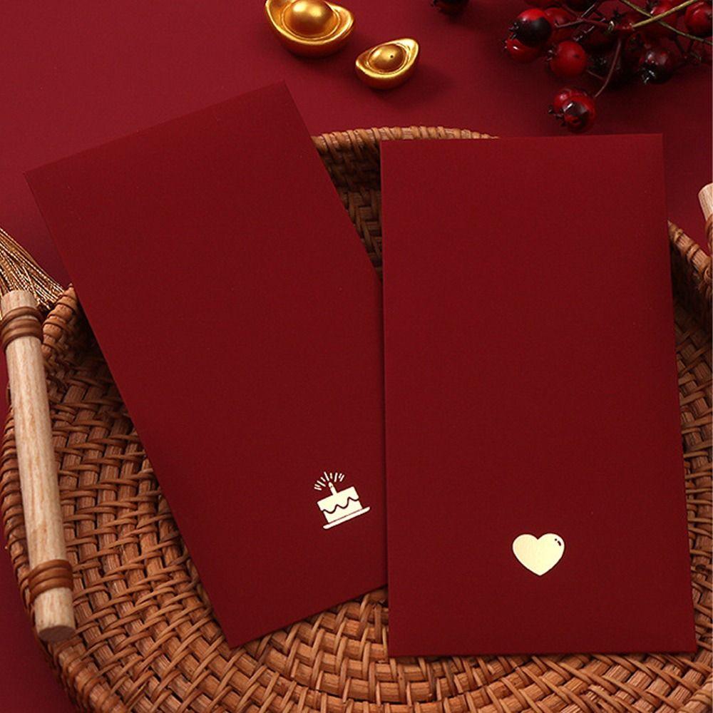 6pcs Festive Lucky Money Pocket Classical Money Bag Chinese Red Envelope Birthday Wedding Gifts