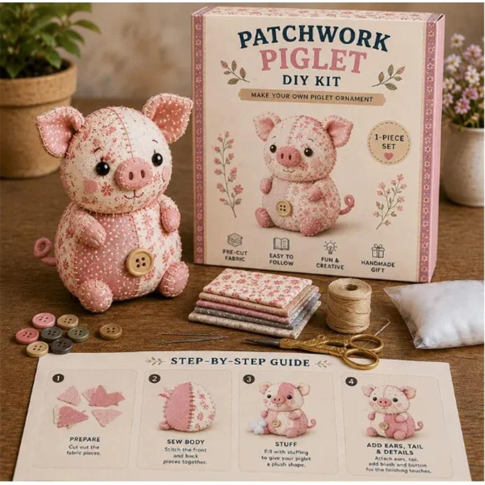 DIY Patchwork Animal Kits Cute Patchwork Mouse DIY Kit Sewing Kit Handmade Craft Set for Beginners Creative Home Ornament Decor