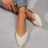 Fashion Spring New Flat Shoes Women's Fashion Pointed Head Shallow Mouth Knitted Breathable Soft Sole Non-slip Single Shoes