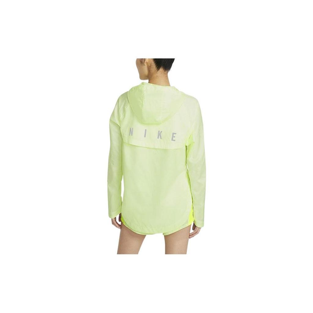 Nike Run Division Essential Jacket With Solid Color Logo Print Women Outerwear Green DA1071-701