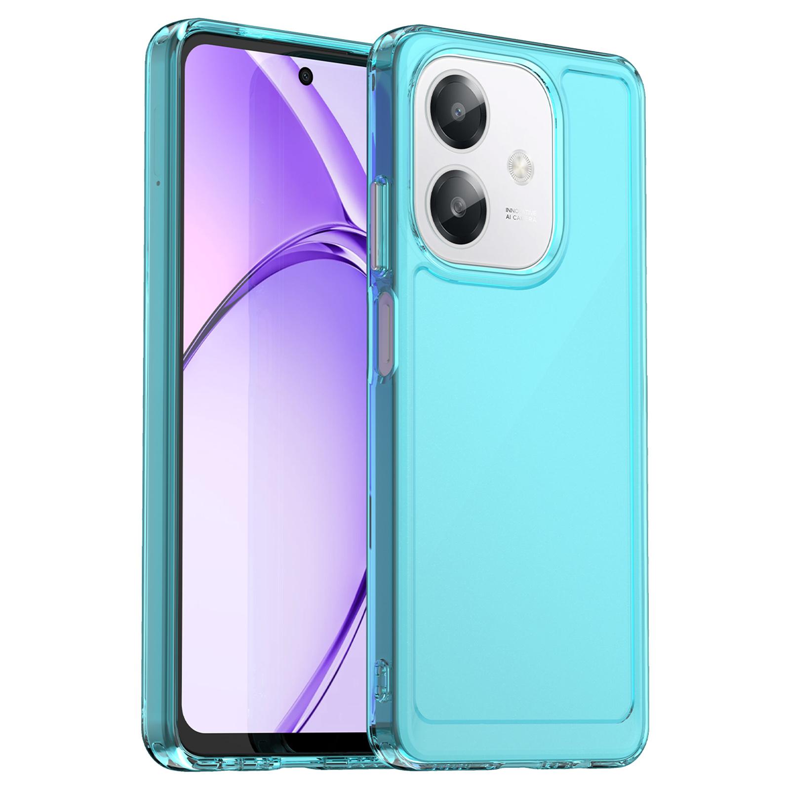 

TPU Case for Oppo A3x 4G/A3 4G/A3x 5G (India)/A60 5G/A3 5G Shockproof Phone Back Cover Transparent Blue