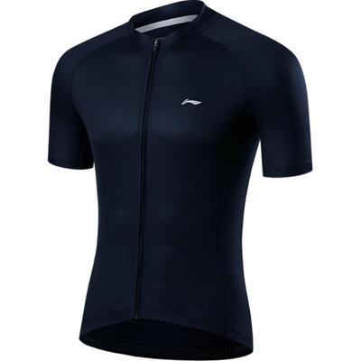 Li-Ning Breathable Solid Color Comfortable Short Sleeve Cycling Jersey Men Jerseys Black LCTY045-1
