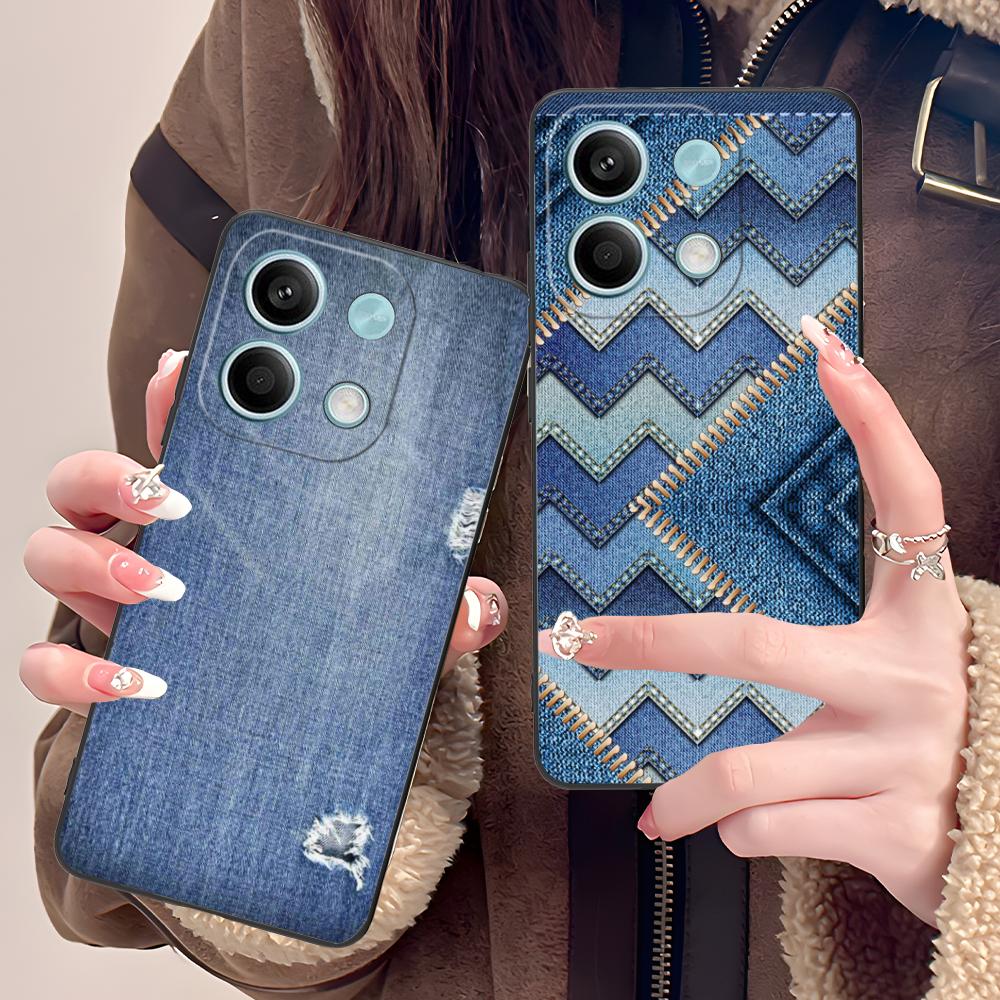 Jeans Texture Mobile Phone Case for POCO F7 F6 F5 F4 F3 F2 Pro GT C75 C71 C65 C61 C40 Pro Ultra Colorful Printing Cover Pretty