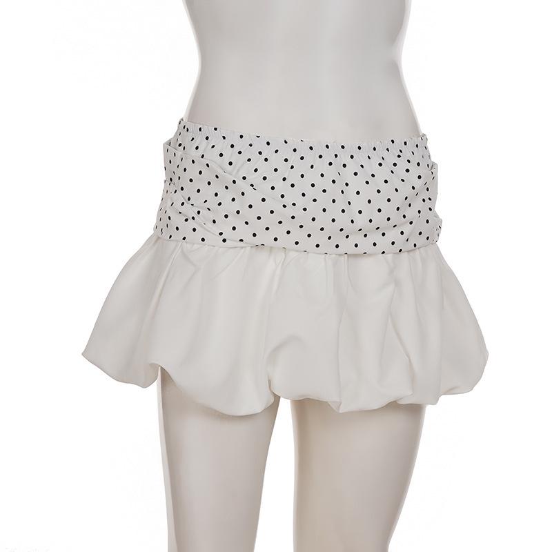 French Sweet & Spicy Polka Dot High-Waisted Tulip Hem Skirt