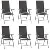 Day and Night - Day and Night Folding Garden Chairs 6 Units Black Textilene