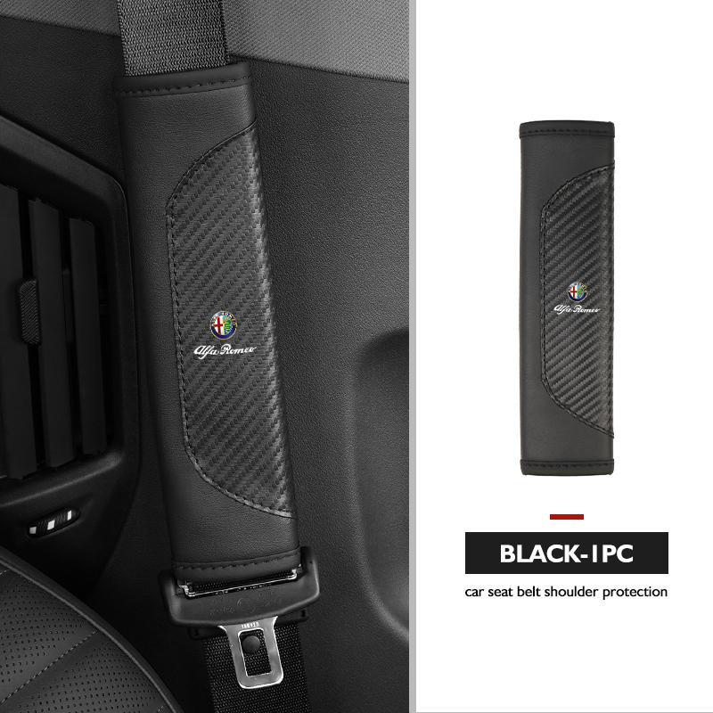 BQVLT1 Car Seat Belt Shoulder Cover Protection Pads Safety Belt Accessories For Alfa Romeo GT Stelvio F1 Brera Volante Tonale Gloria