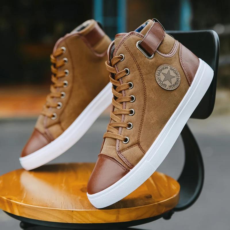 Herren High Top Breath Canvas Schuhe Teenager Outdoor Freizeit Sportschuhe Dicke Sohle Jogging Flache Sohle Sneakers Übergröße 39-46