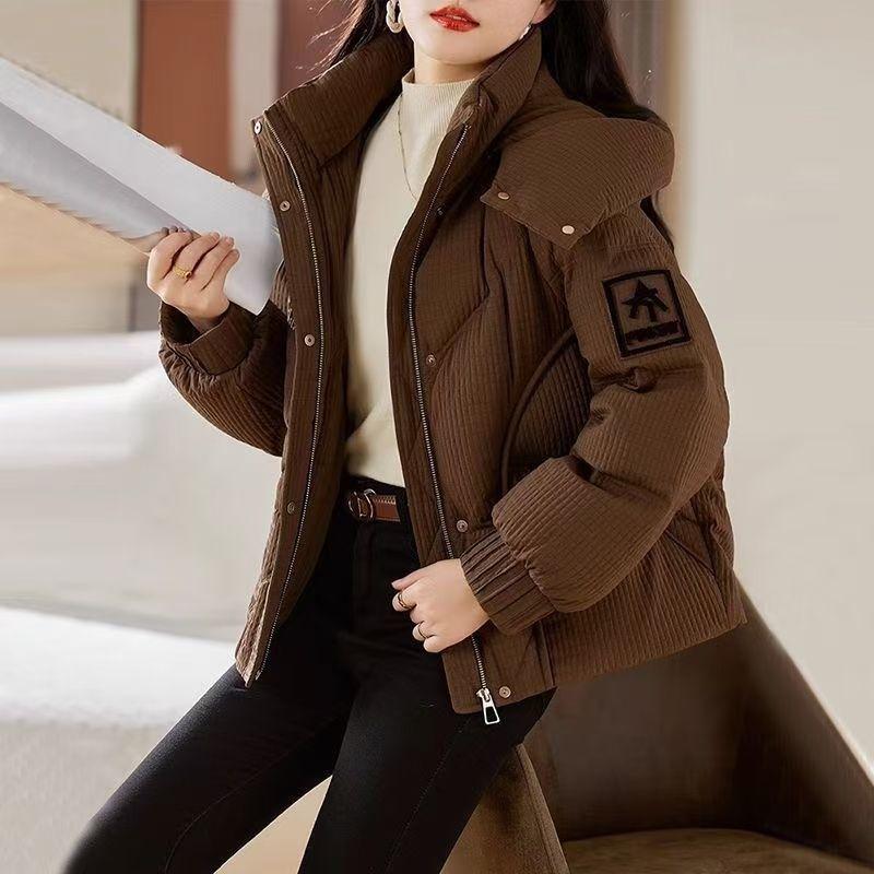 

Женское зимнее короткое стеганое пальто свободного кроя, теплое, утолщенное, модная куртка XXL