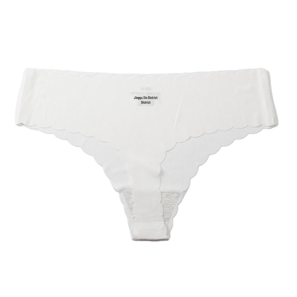 Dámské bezešvé kalhotky tanga s krajkovým lemem a nízkým pasem