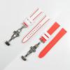Swatch x Omega compatible rubber strap with type D-buckle, double-line (white/red line)