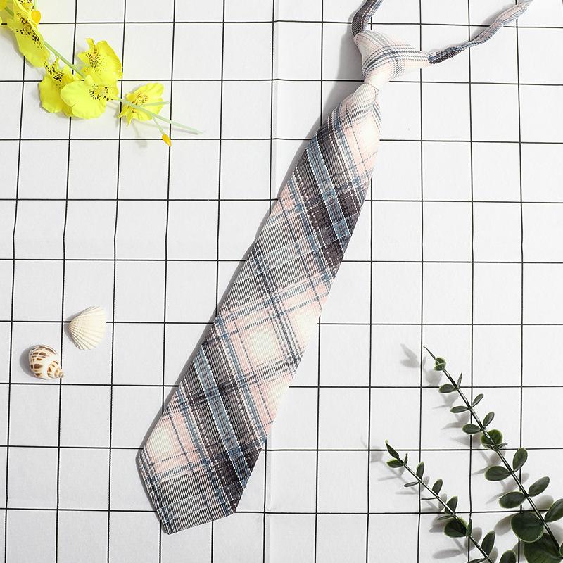 Jk Small Tie Female College Style Lazy Japanese Plaid Uniform Shirt Tie Student Ins Men'S And Women'S Short Styles Free Of Charge