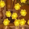 Serial String Lights - 14 LED Optic Fibre Flower, 10 Feet Warm White Fairy Lights for Home,Mandir,Pooja Room,Deepawali & Diwali Decoration,Christmas