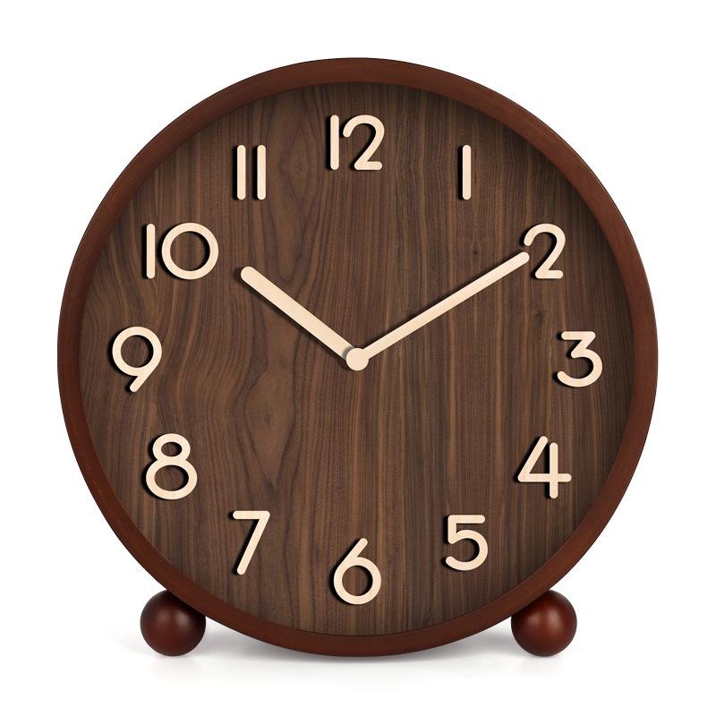 

Настольные часы из массива дерева, бытовые, деревянные, настольные, для кабинета, украшение, маятниковые часы для гостиной, бесшумные настольные часы, простые настольные часы