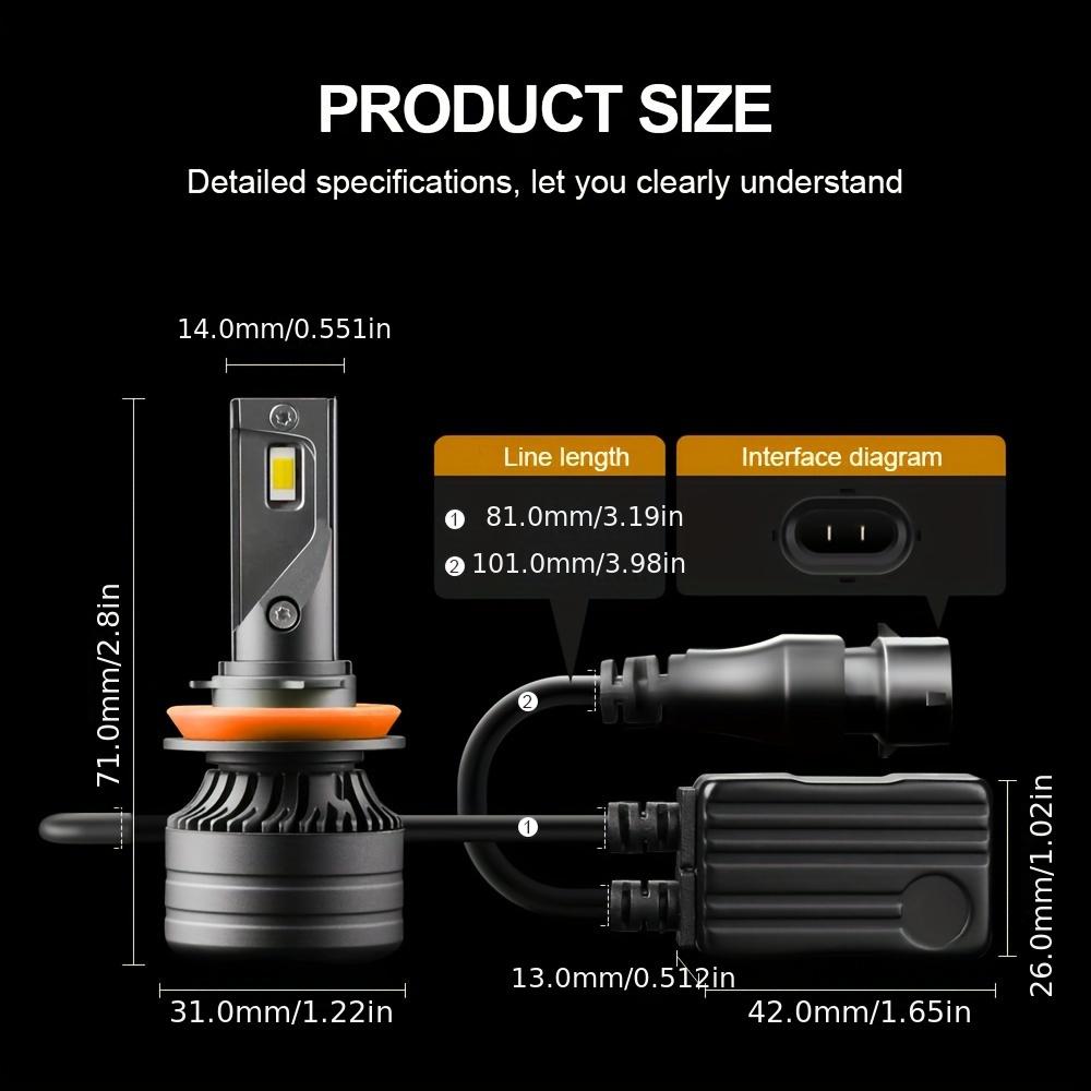 Led Headlight Bulbs, Hi/Lo Beam, 9005/Hb3 9006/Hb4 H11, 6000K White Light, 160W, Canbus Fast Cooling 80,000Hrs Lifetime For Cars