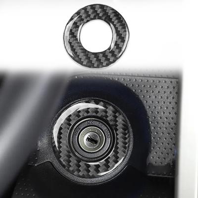 For Toyota FJ Cruiser 2007-2023 Car Accessories Interior Real Carbon Fiber Engine Start Key Hole Decoration Trim Cover