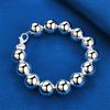 925 Sterling Silver 8-inch Shiny Round Bead Bracelet, Fashionable Women's Party Wedding Accessories and Accessories