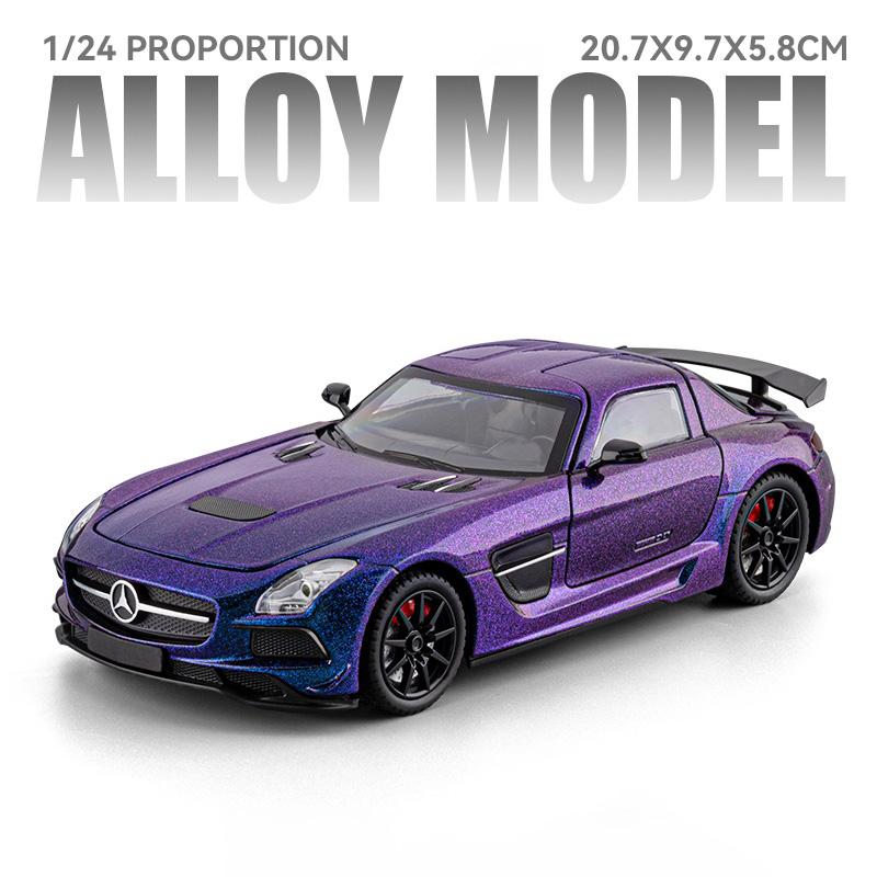 

1/24 Benzs SLS AMG Sports Car Alloy Scale Car Model Diecast Metal Static Collection Children Toy Car Vehicles Gifts фиолетовый