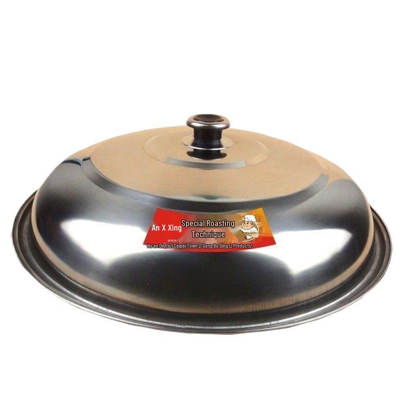 Stainless Steel Wok with High Lid & Free Shipping – Old-fashioned Stir-fry Pot, Heightened and Thickened Lid, Iron Body