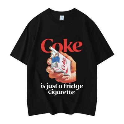 Camiseta Divertida Solo Una Nevera Cigarrillo Coca-Cola Memecamisetas Harajuku de moda de alta calidadcamisetas informales transpirables